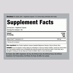 Two-pack of Piping Rock CoQ10 200mg capsules