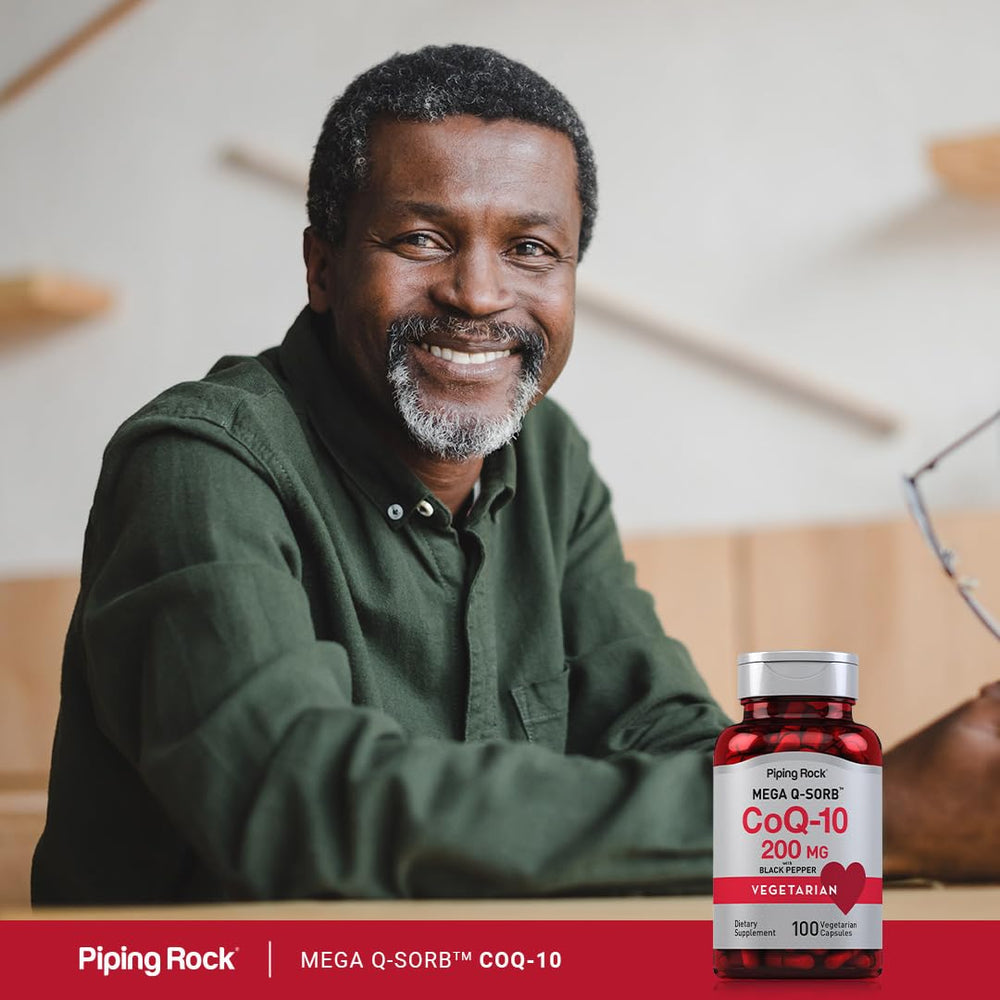 Side profile of Piping Rock CoQ10 bottle