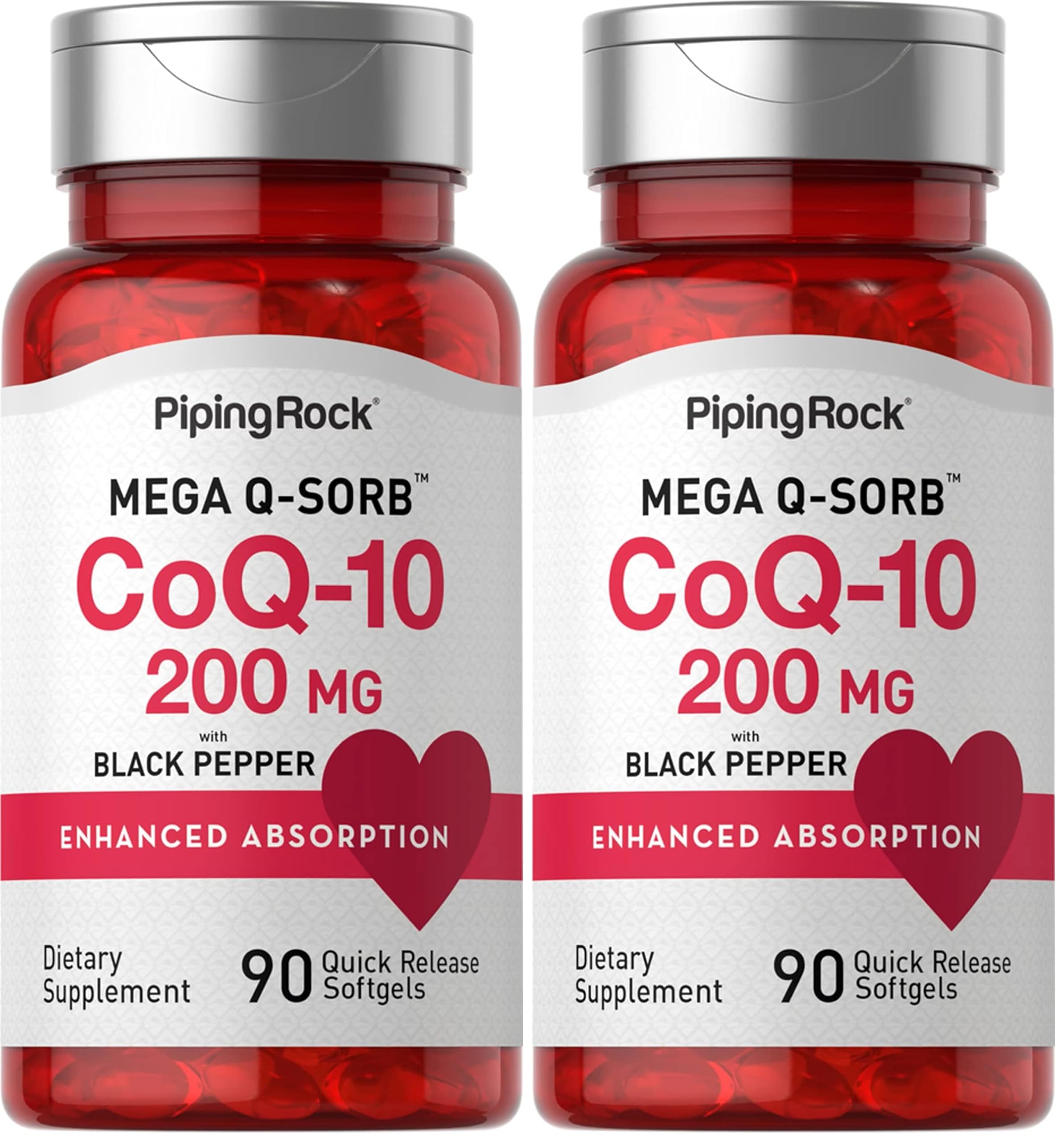 Piping Rock CoQ10 200mg Softgels bottle label