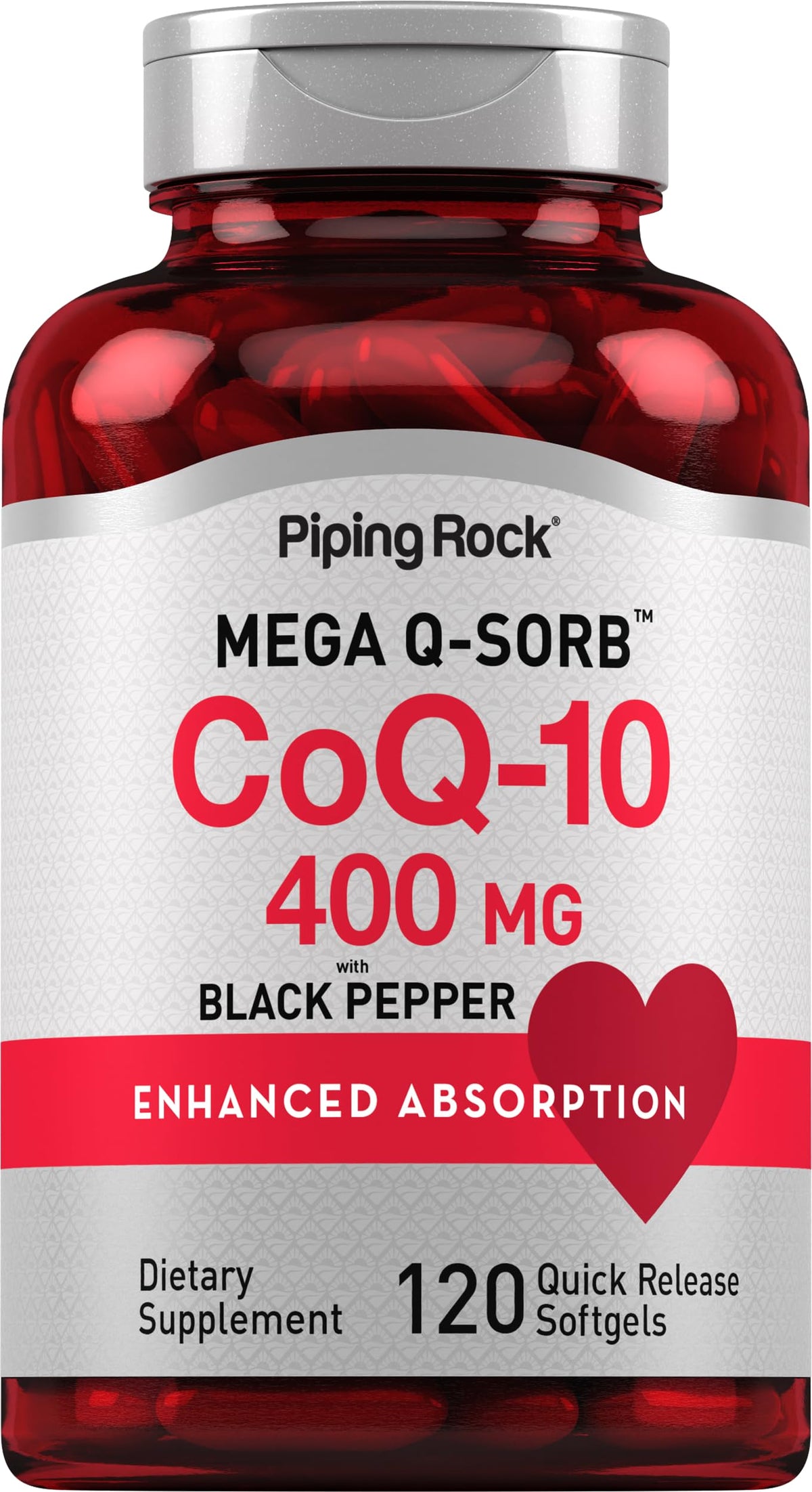 Piping Rock front packaging showing bottle and 120-count for convenience