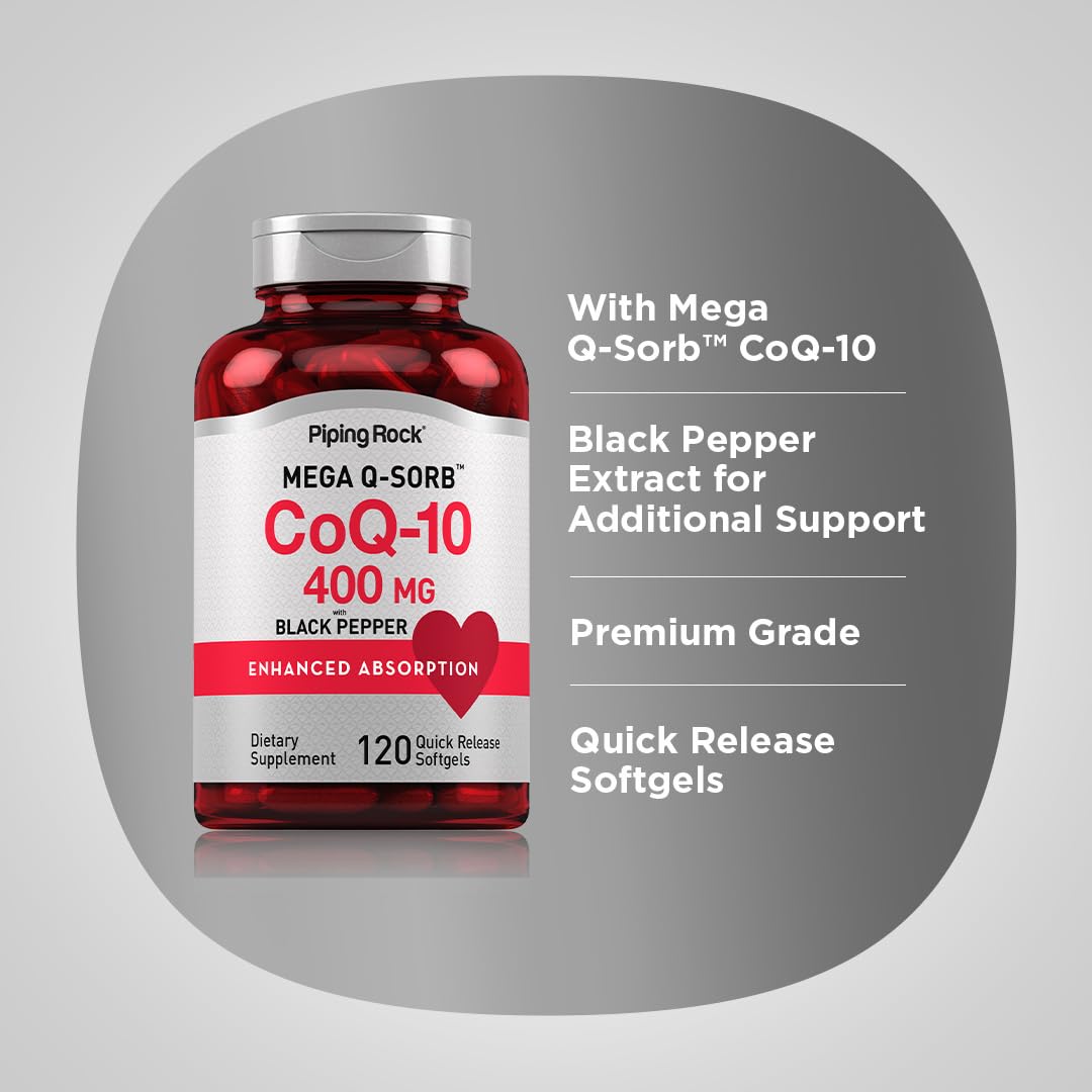 Piping Rock bottle open with softgels visible to show serving and quantity