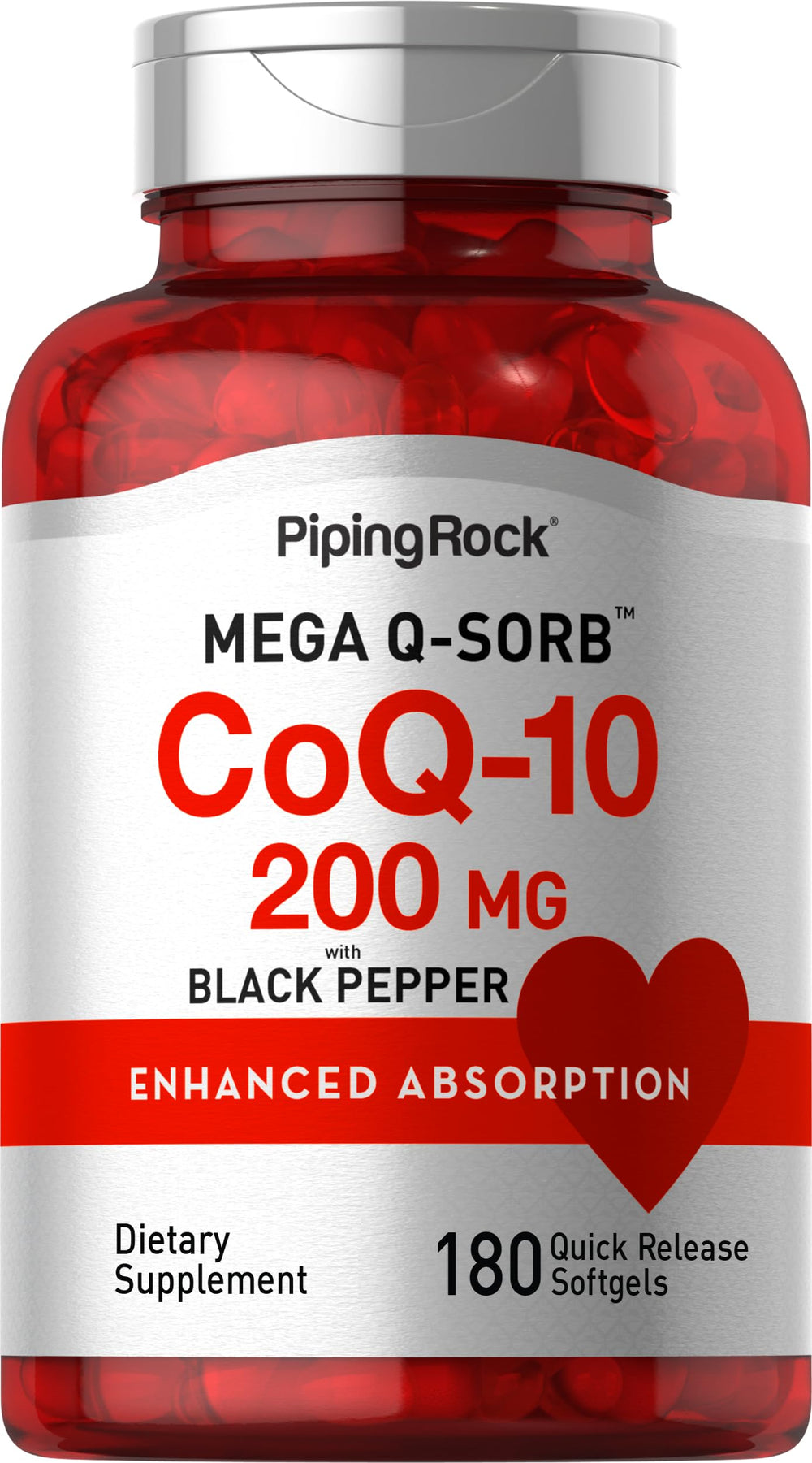 Piping Rock bottle front label showing product name and count for clear identification