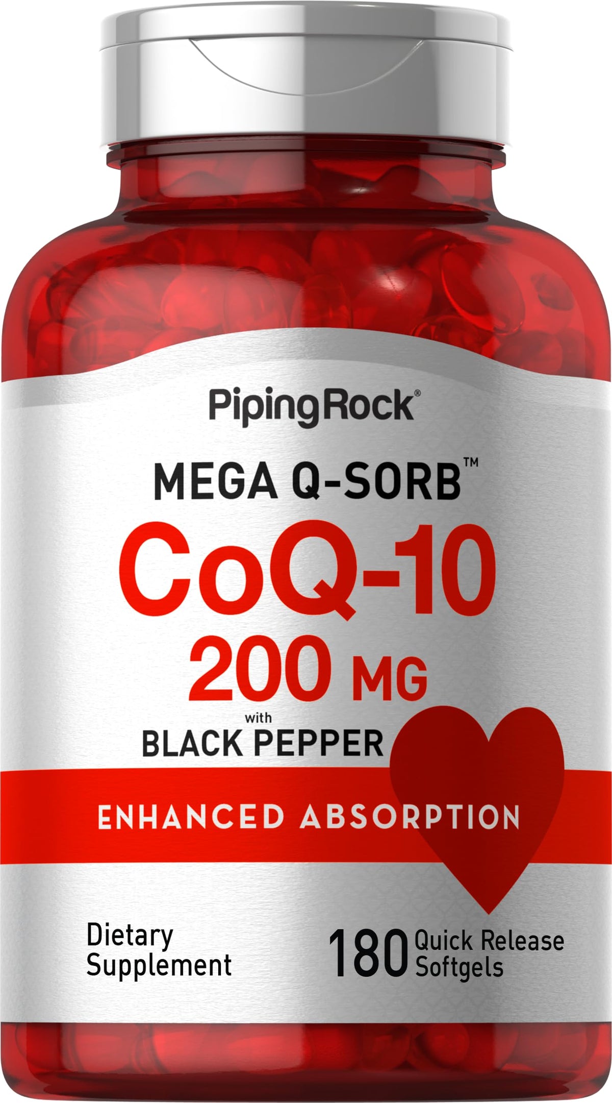 Piping Rock bottle front label showing product name and count for clear identification