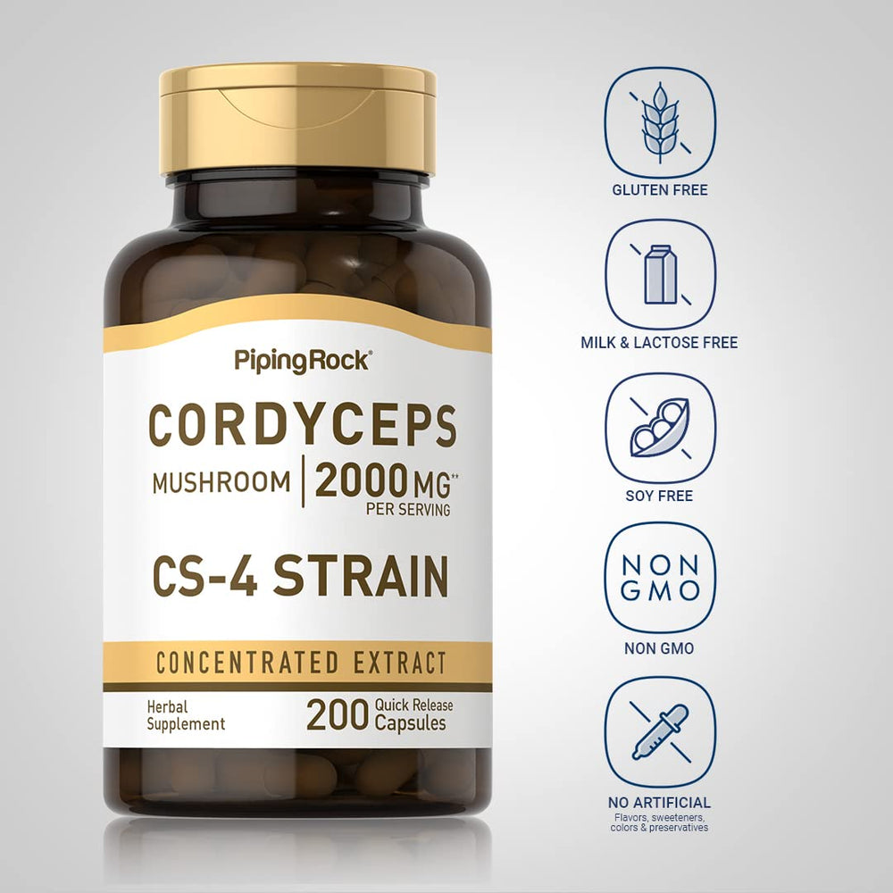Label detail showing 2000mg per capsule and CS-4 strain
