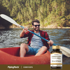 Wellness lifestyle shot featuring Cordyceps supplement