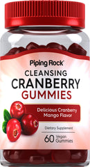 Piping Rock front bottle shot showing vegan gummy supplement and benefits