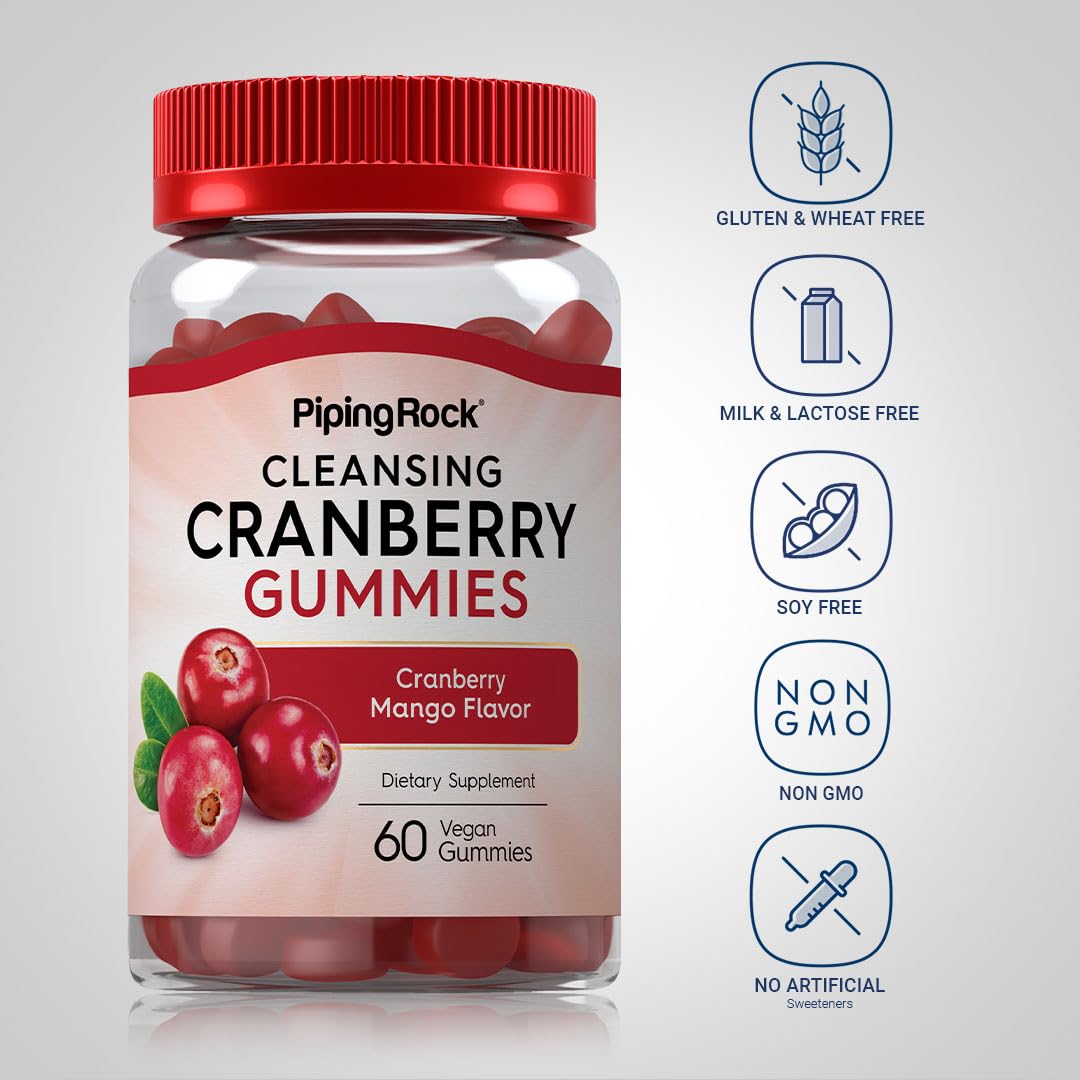 Piping Rock label close-up highlighting non-GMO and gluten free benefits