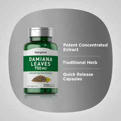 Laboratory testing seal on Damiana Leaf Capsules bottle