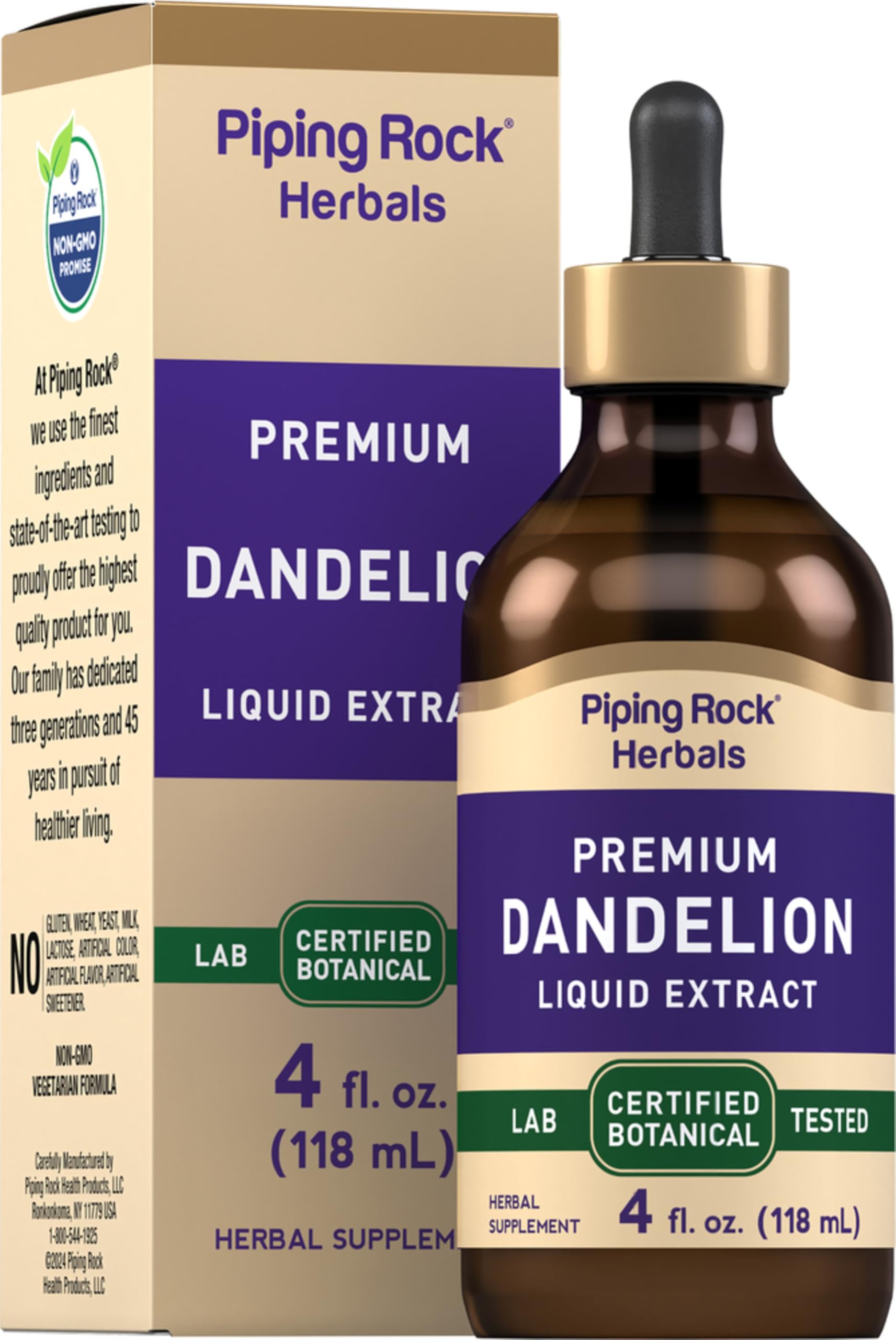 Piping Rock front bottle view showing product and size benefit