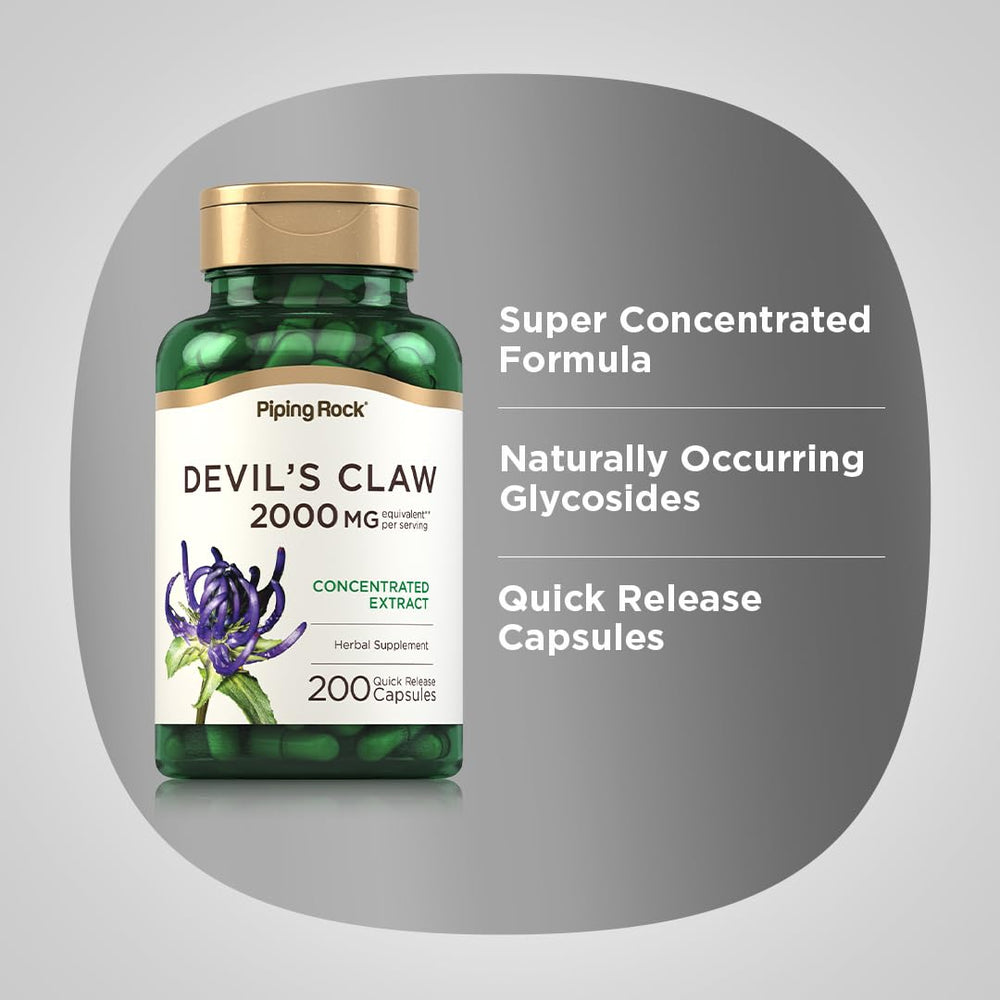 Piping Rock Devils Claw 2000mg bottle – label detail