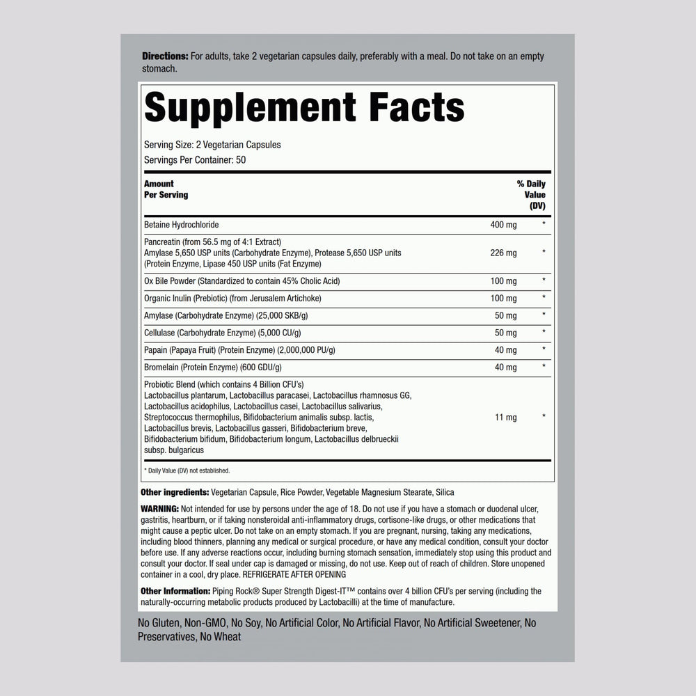 Label showing 4 Billion CFU and product details