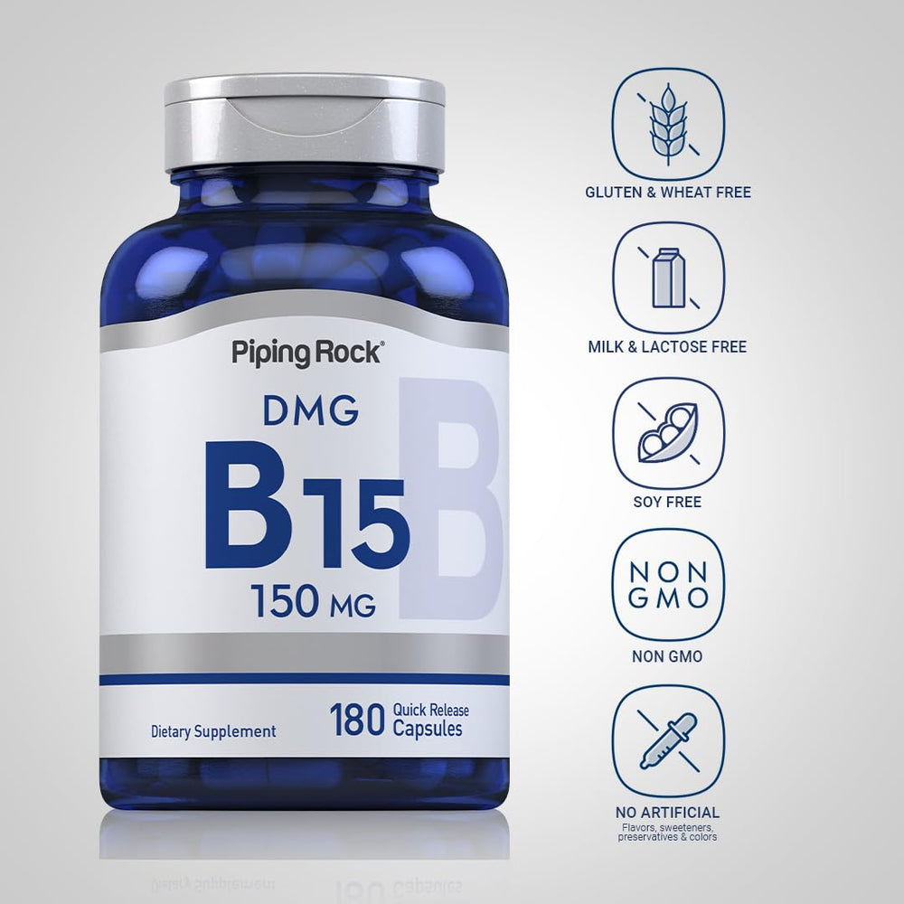 Piping Rock capsules spread on surface illustrating capsule size and count benefit