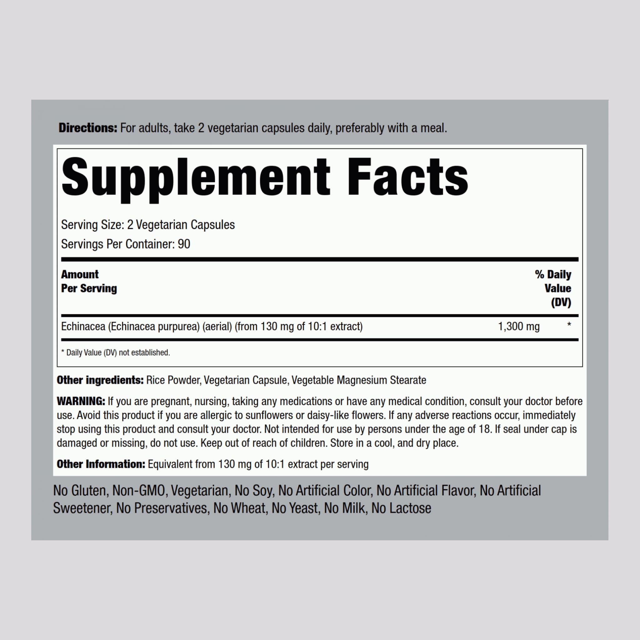 Piping Rock open bottle with capsules visible for easy daily dosing