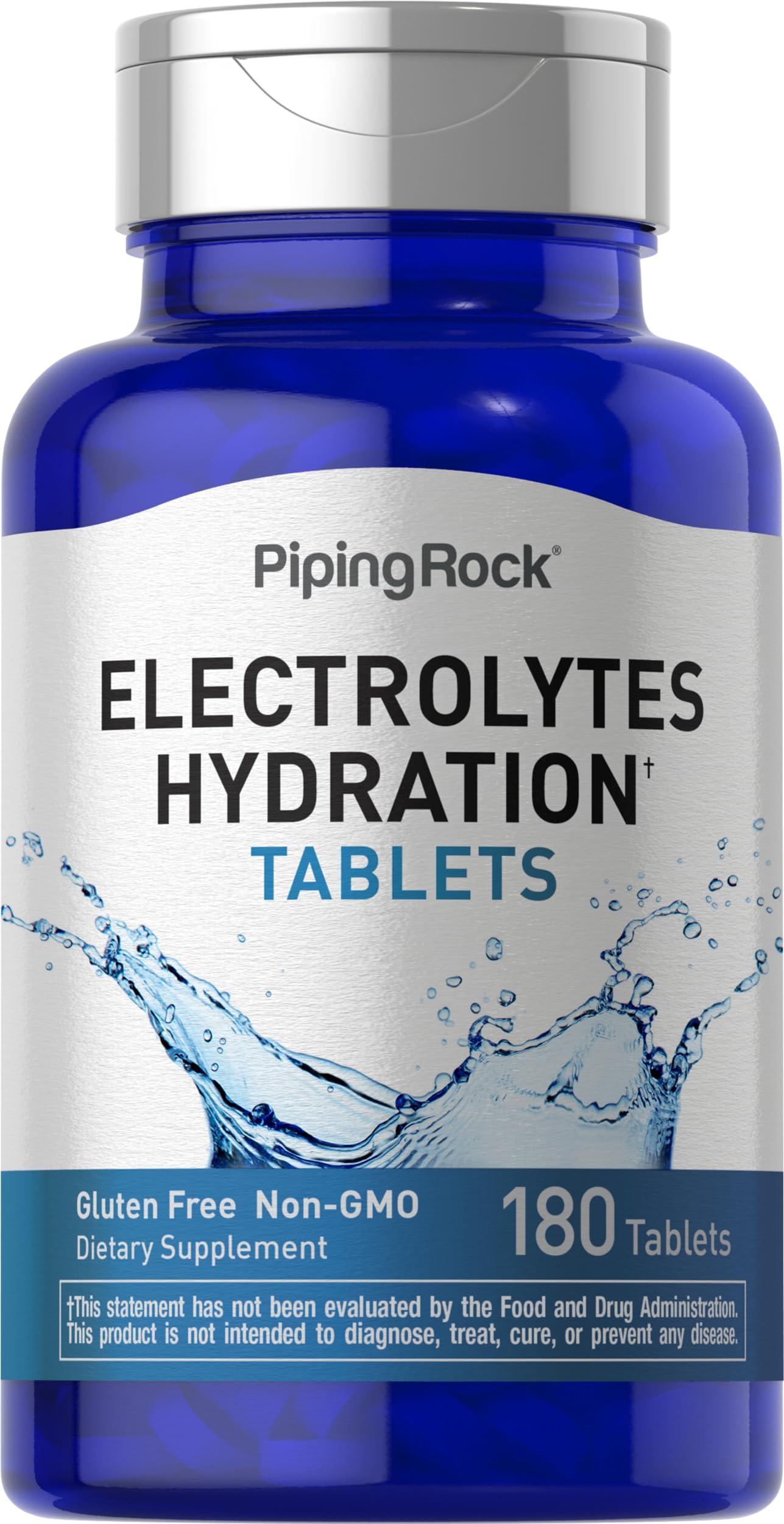 Piping Rock front packaging showing 180 tablet bottle and clear benefits