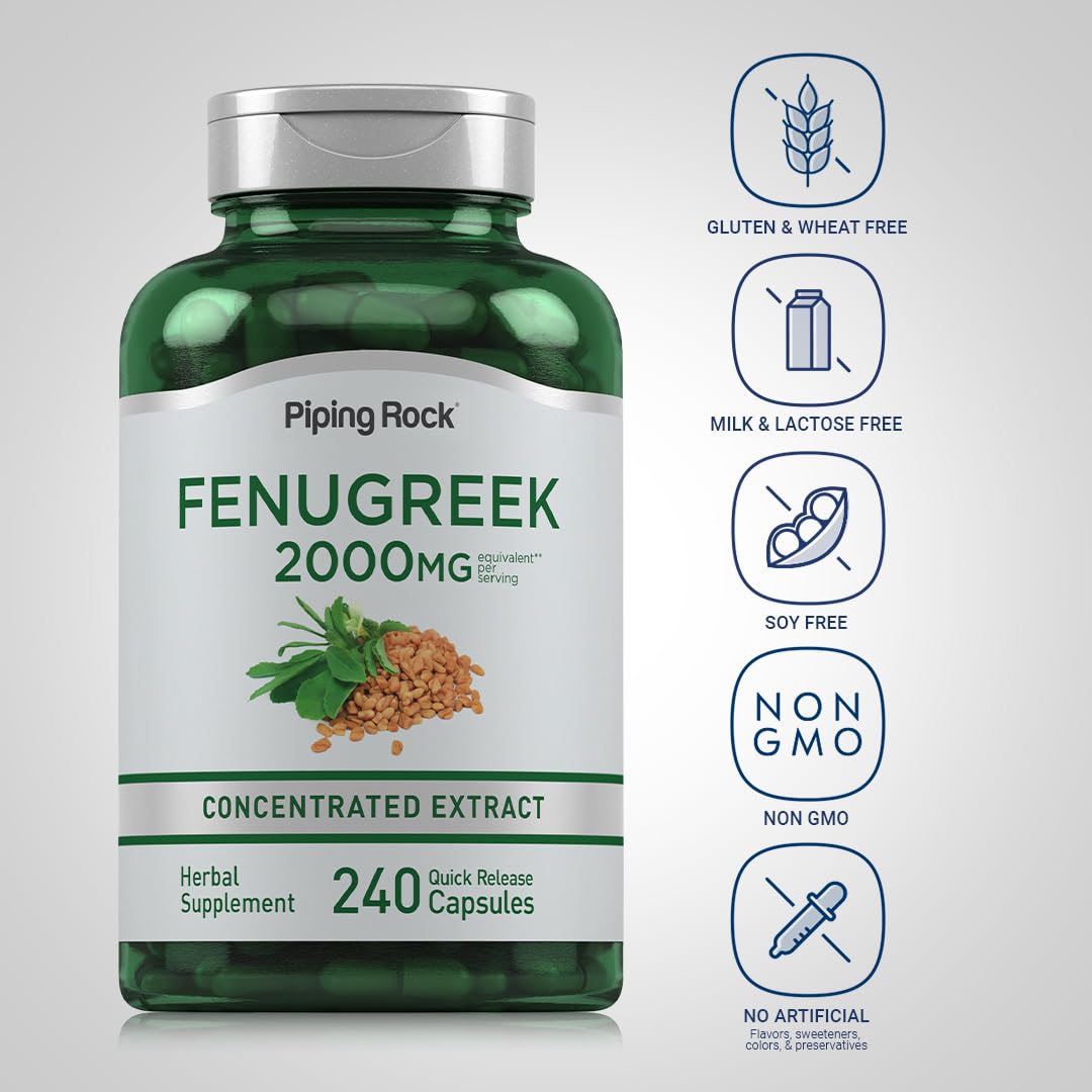 Piping Rock bottle open with capsules spilling to show large 240-pill quantity and convenience