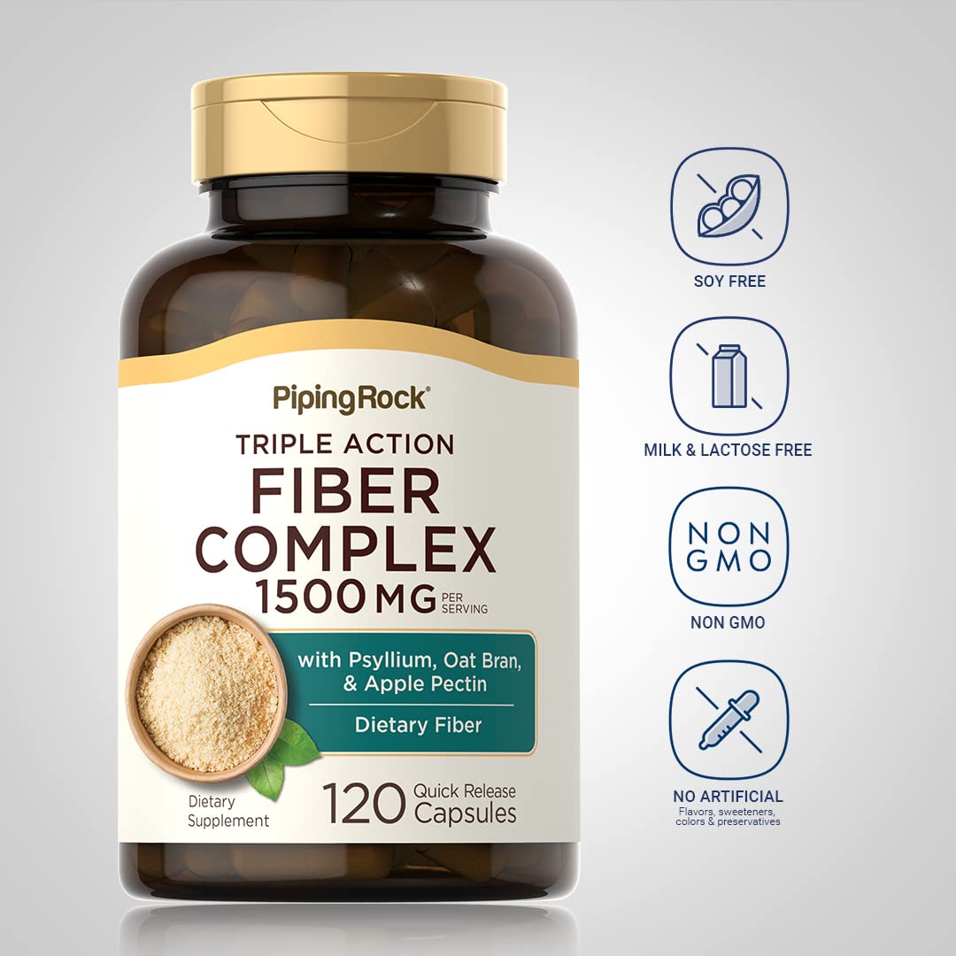 Piping Rock psyllium close-up texture, showing natural fiber source benefit