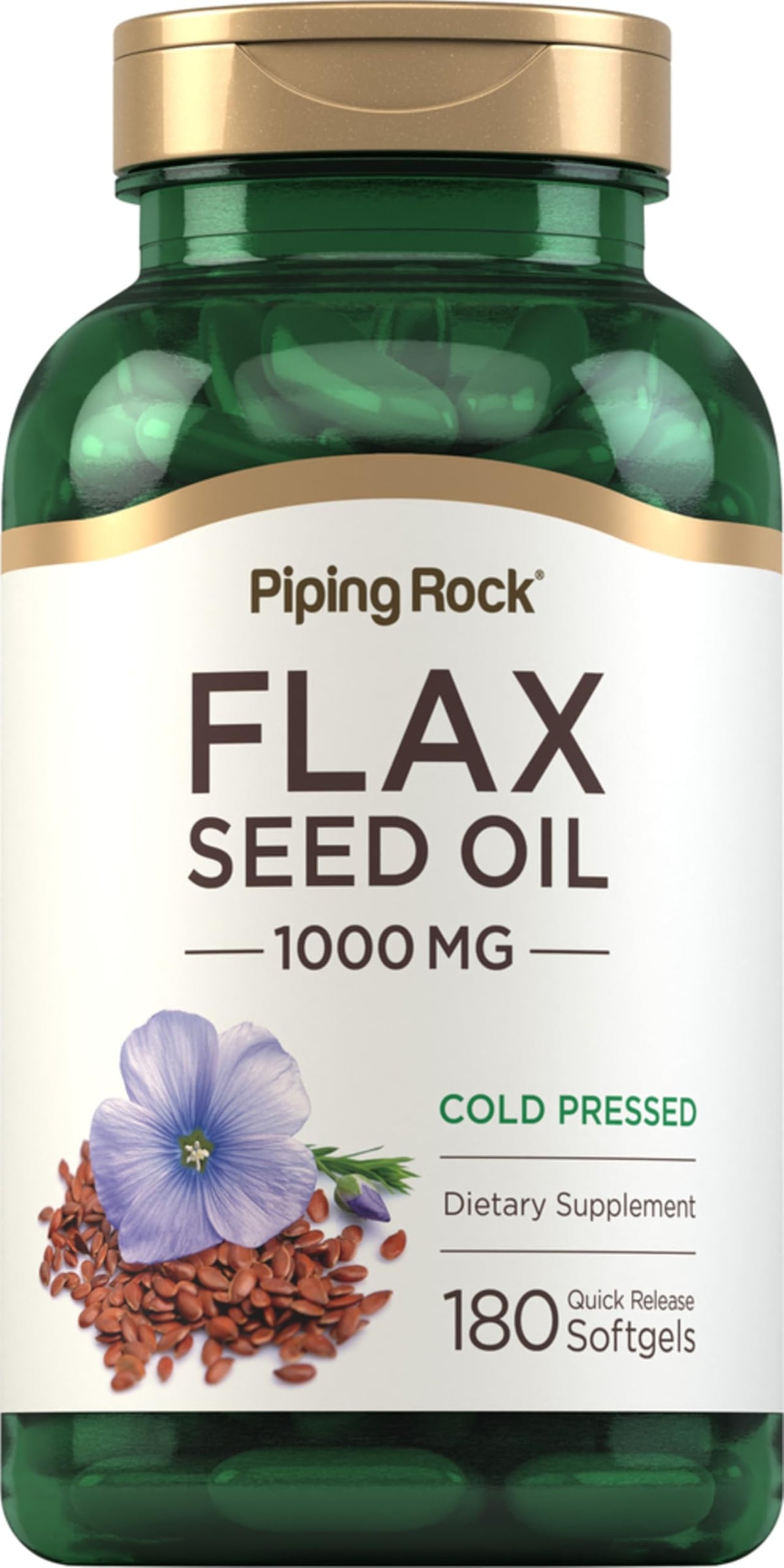 Piping Rock front packaging showing 180-count bottle and product name for value
