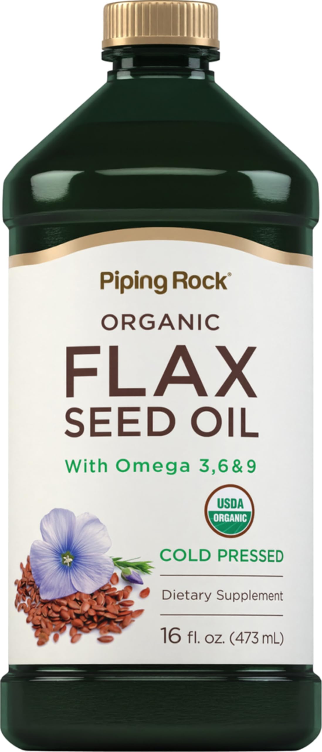 Piping Rock front packaging showing 16 fl oz bottle and benefits