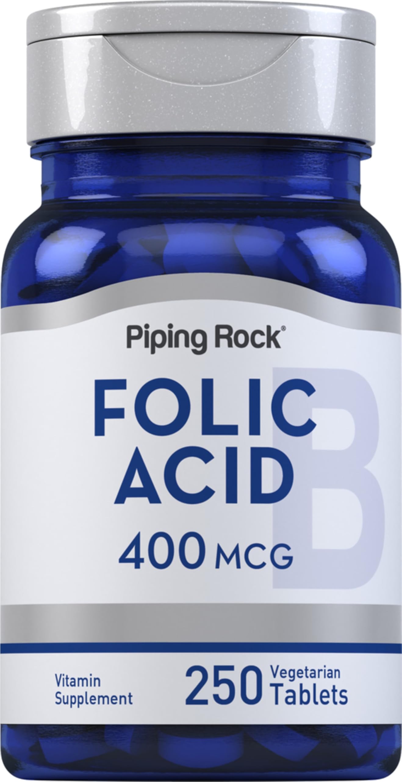 Piping Rock bottle front packaging showing supplement benefit and 250 tablets