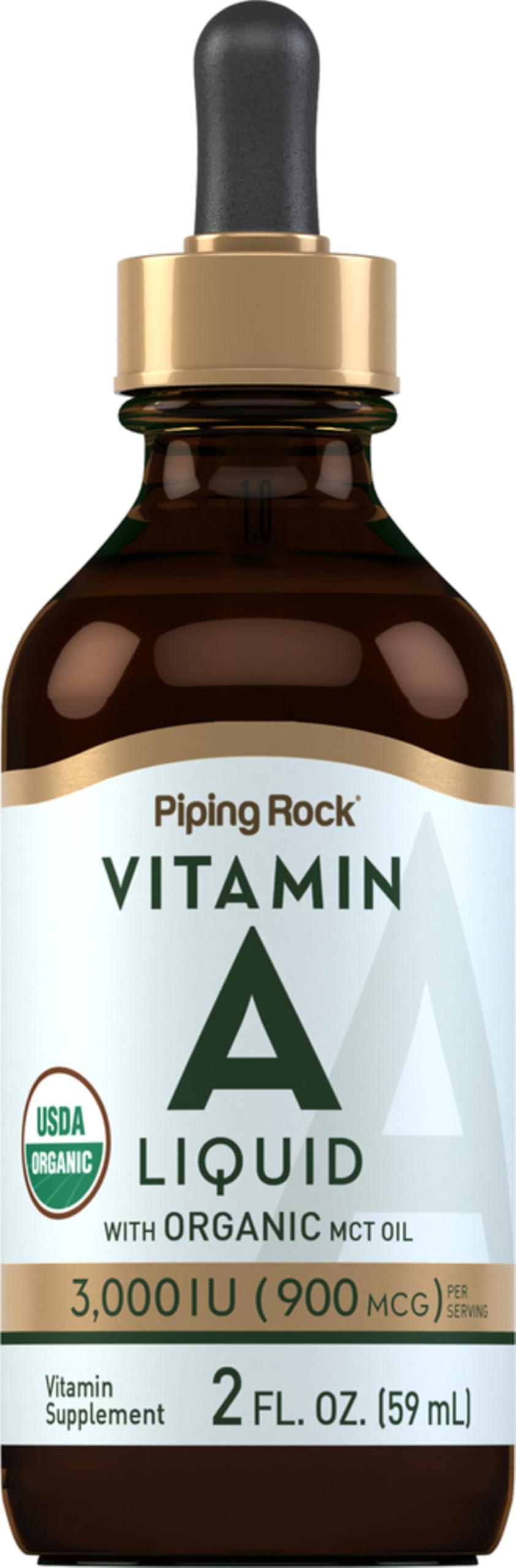 Piping Rock front bottle showing clear label and serving info for easy choice