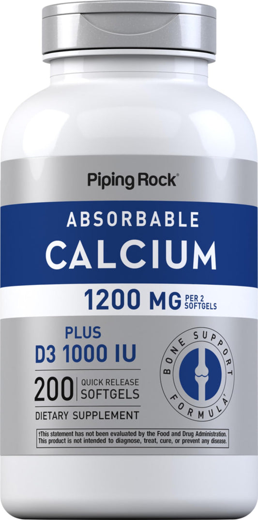 Piping Rock front bottle showing product name and 200 softgels for easy supply