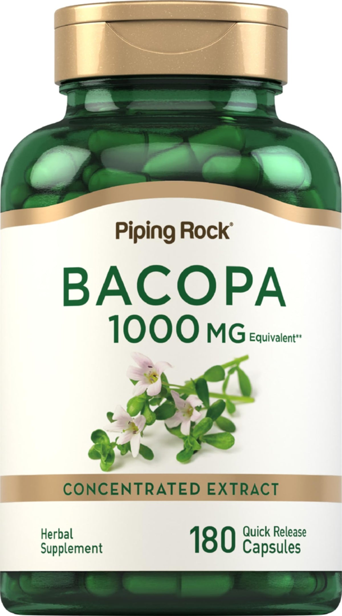 Piping Rock front bottle showing product quantity and packaging benefit