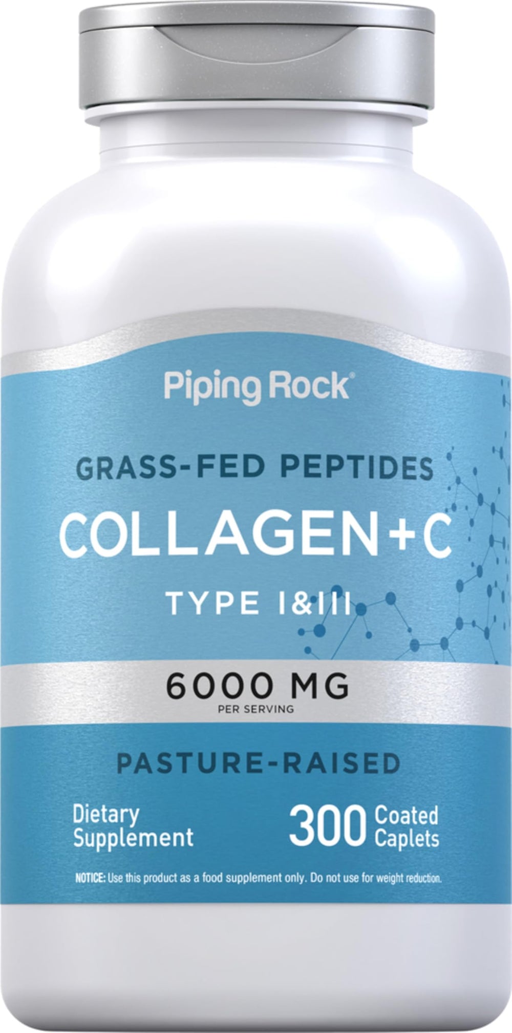 Piping Rock front label showing product name and caplet count for clear identification and trust