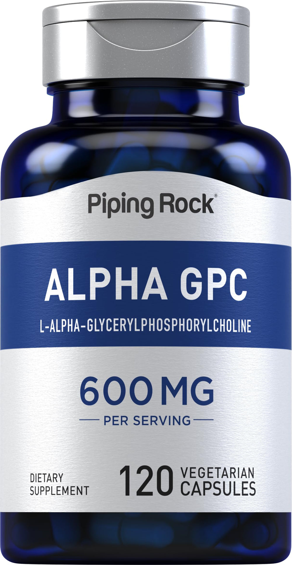 Piping Rock front label showing product name and potency for clear identification