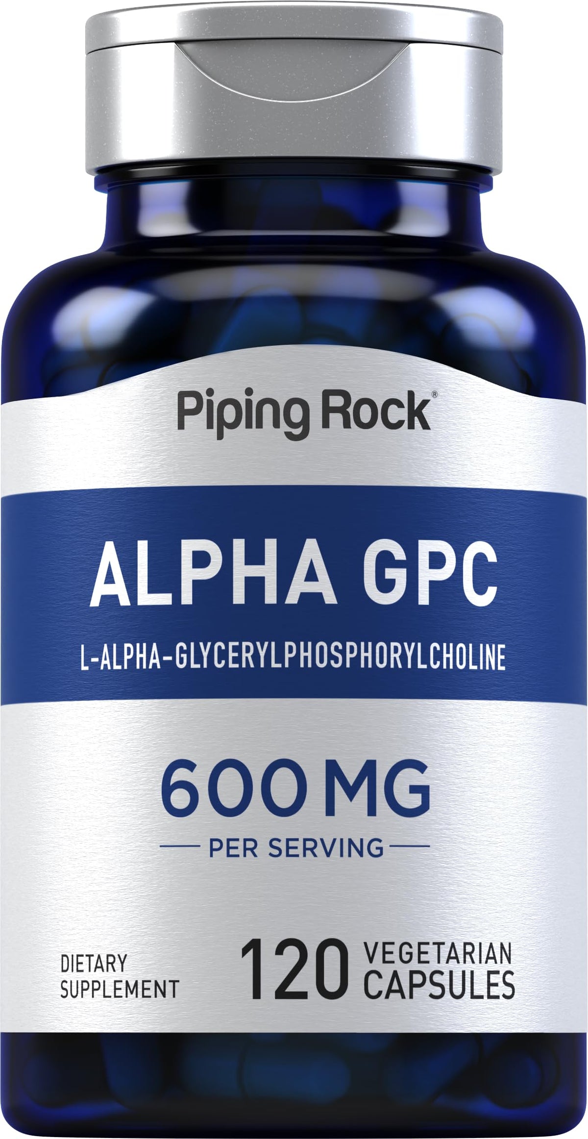 Piping Rock front label showing product name and potency for clear identification
