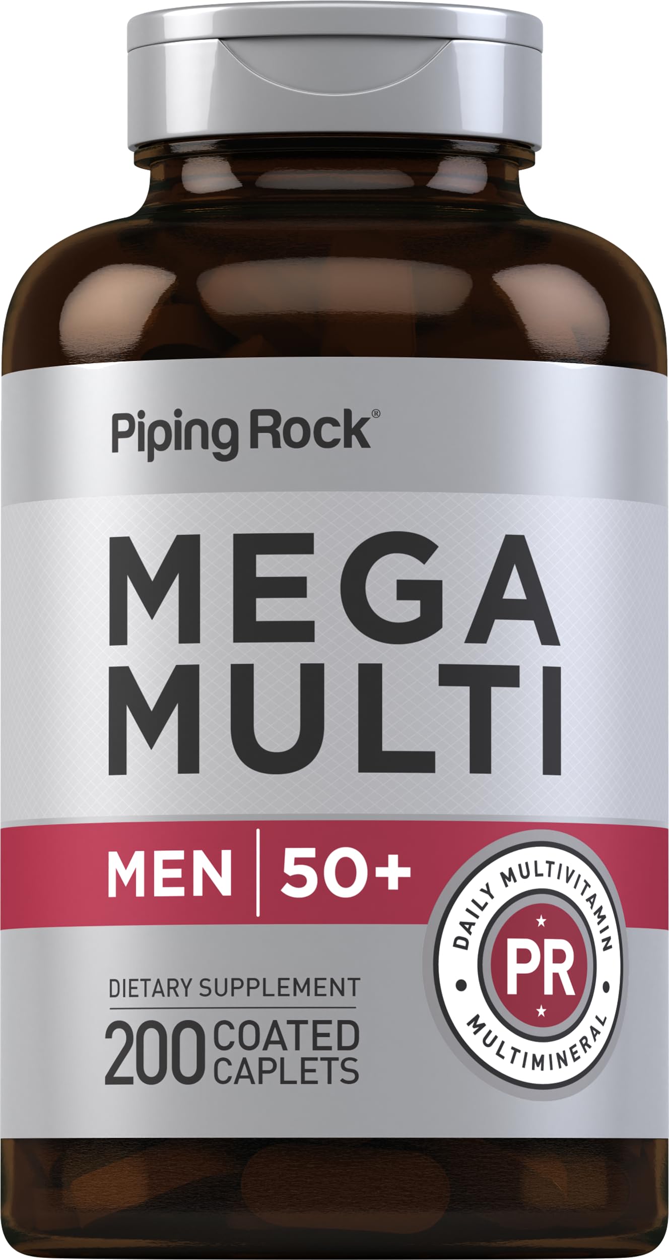 Piping Rock front packaging showing bottle and 200 caplets for long supply