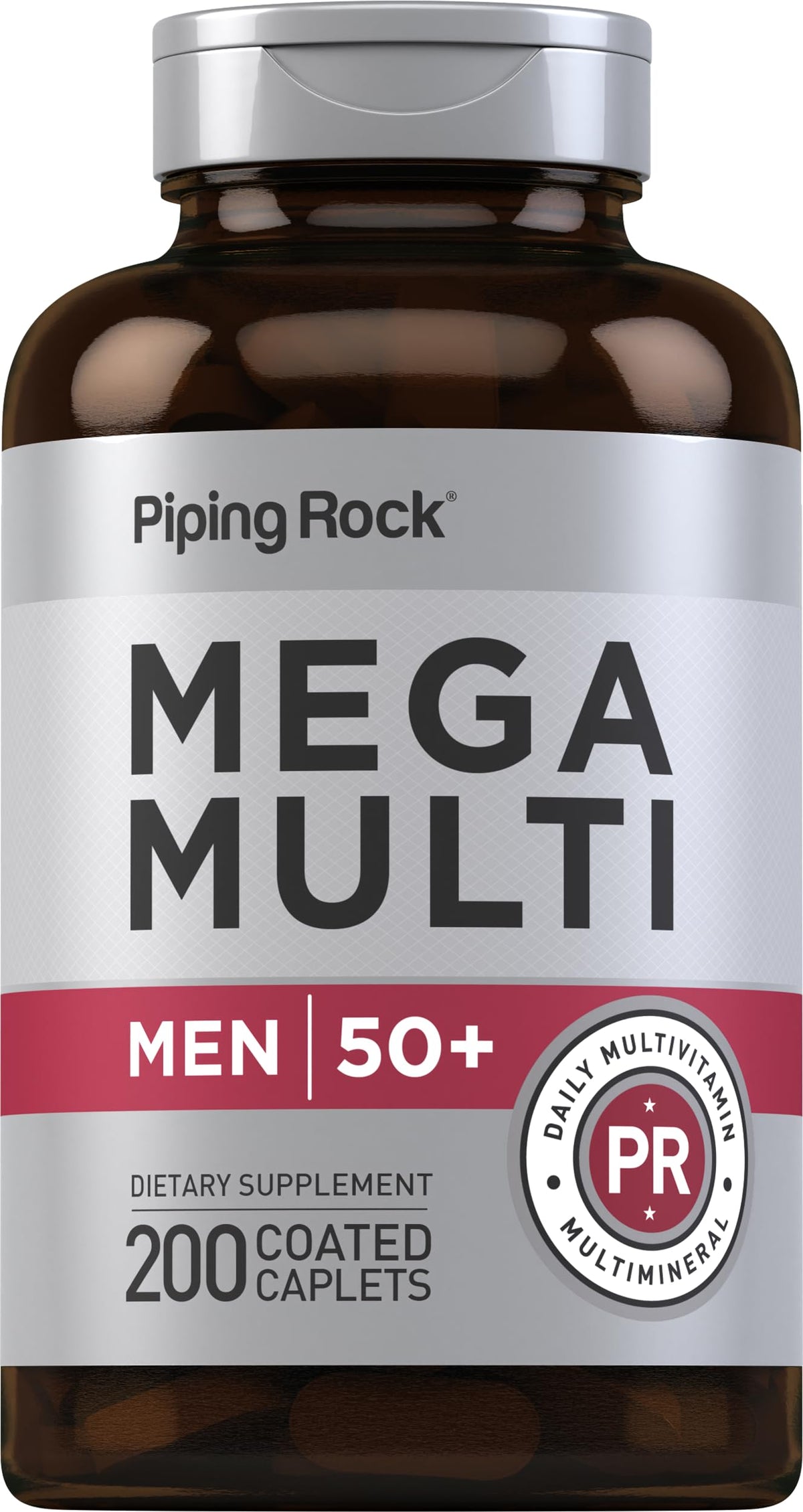 Piping Rock front packaging showing bottle and 200 caplets for long supply