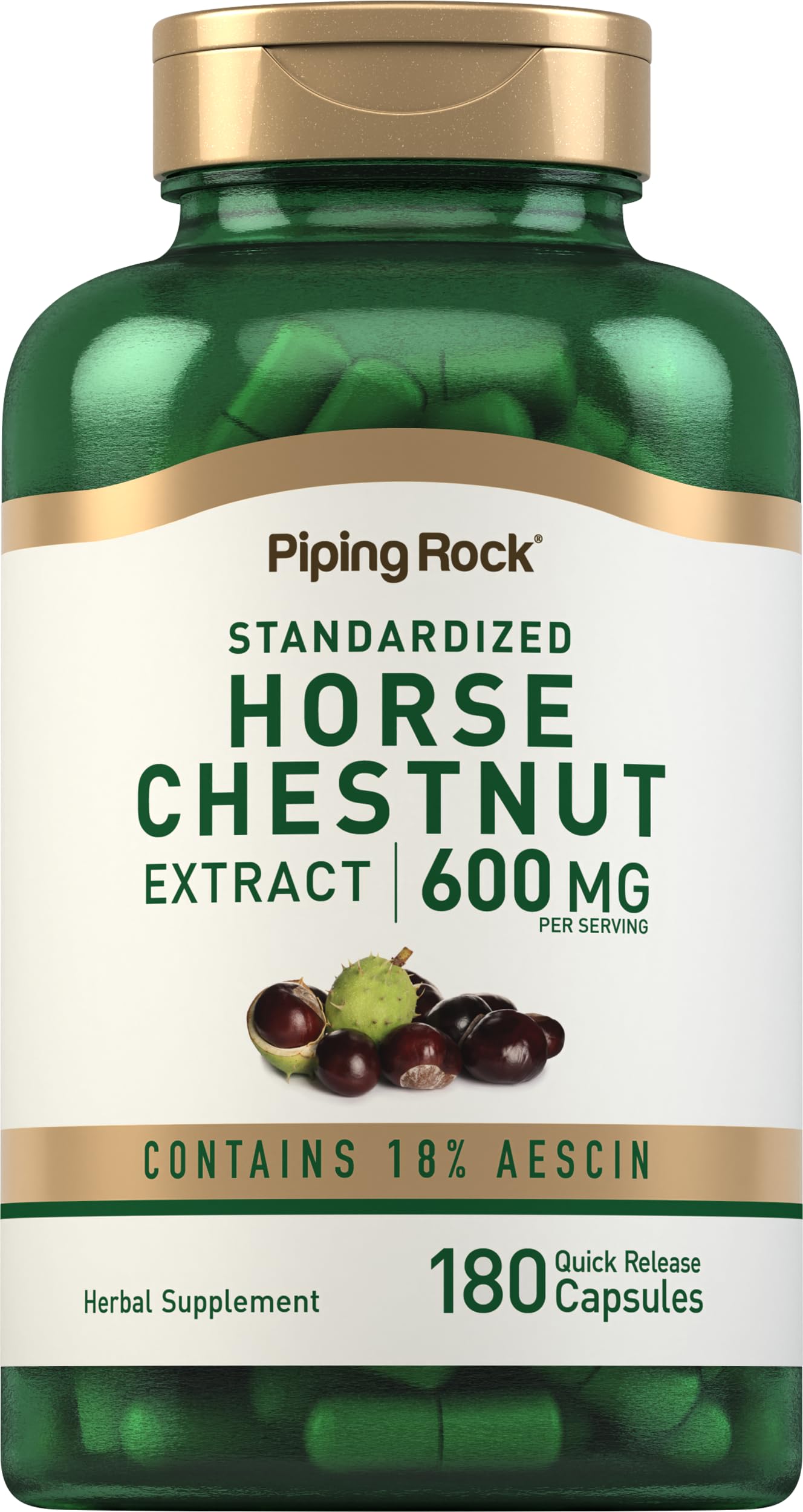 Piping Rock front packaging showing 180-count bottle and product name for easy identification