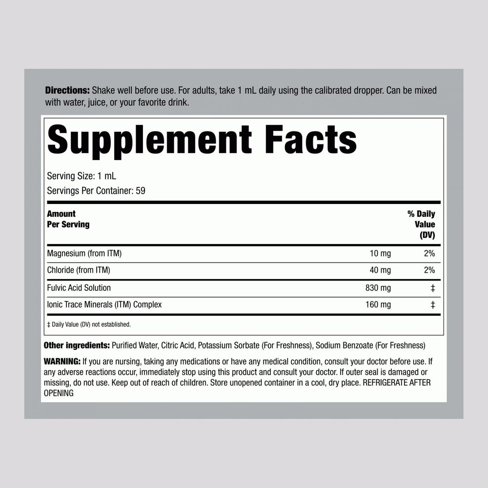 Piping Rock label close-up highlighting ingredients and testing information for clarity
