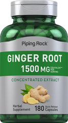Front view of Piping Rock Ginger Root Capsules bottle