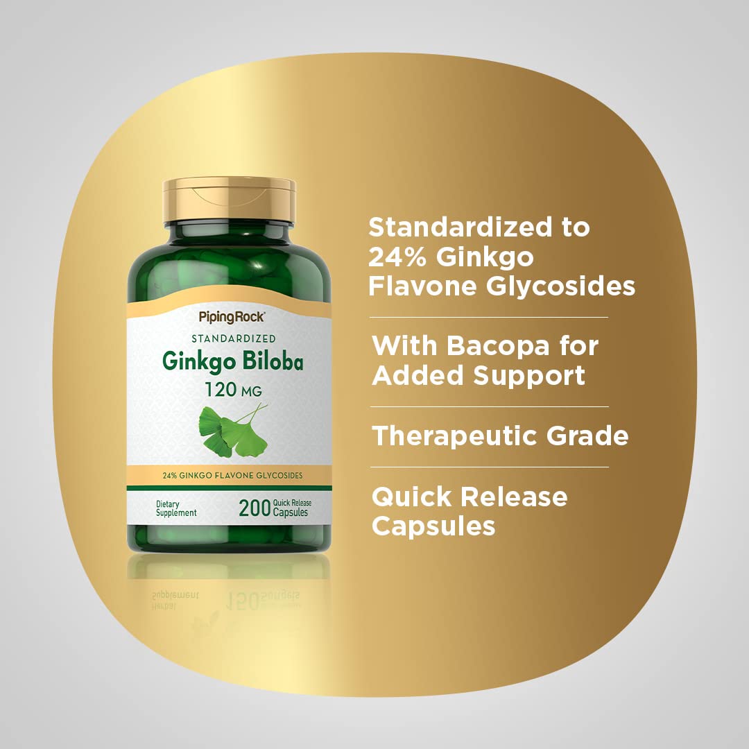 Piping Rock supplement facts label with standardized 24% flavone glycosides
