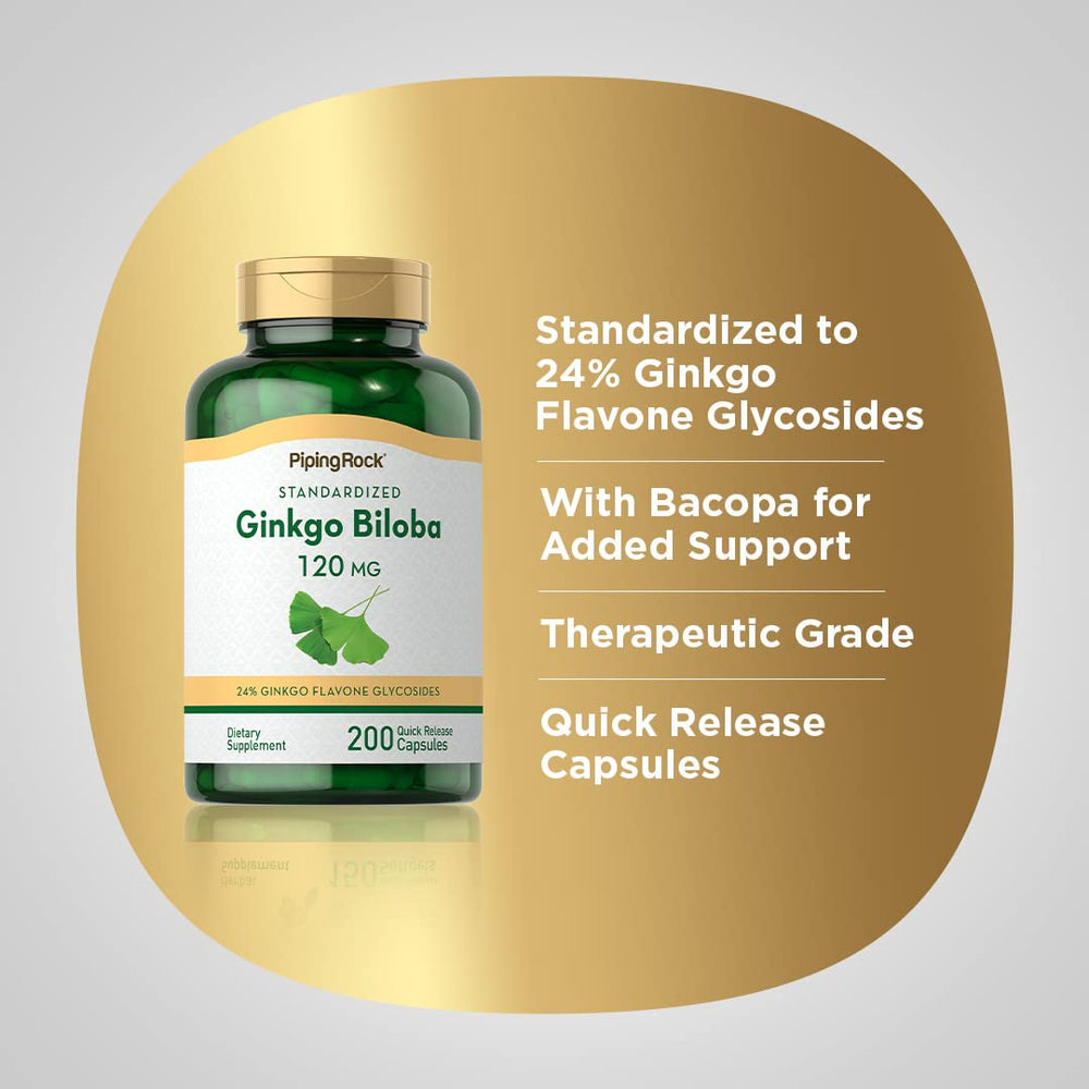 Piping Rock supplement facts label with standardized 24% flavone glycosides