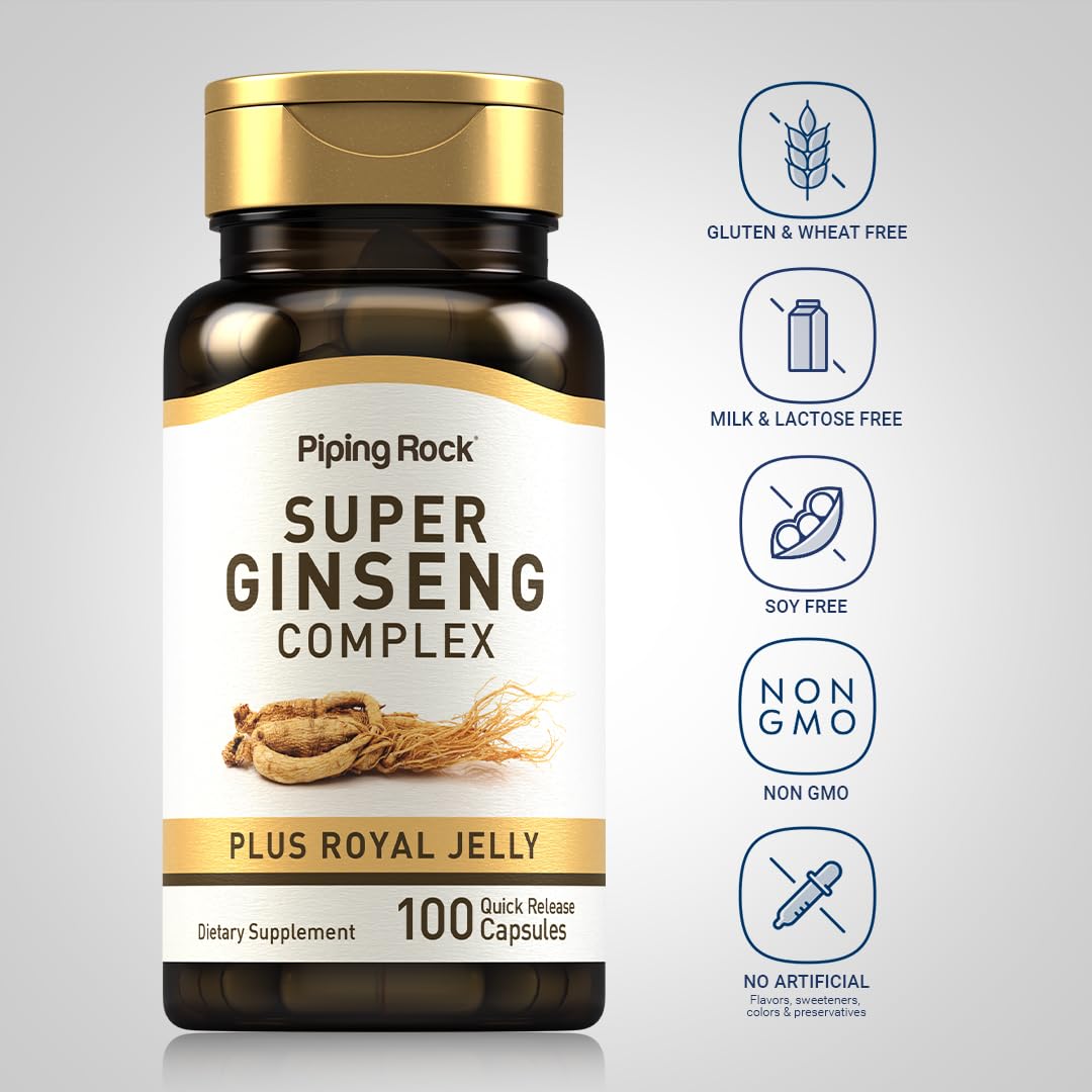 Piping Rock royal jelly ingredient visual highlighting natural addition and complement