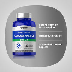 Piping Rock label detail displaying glucosamine HCL dosage and quality claims