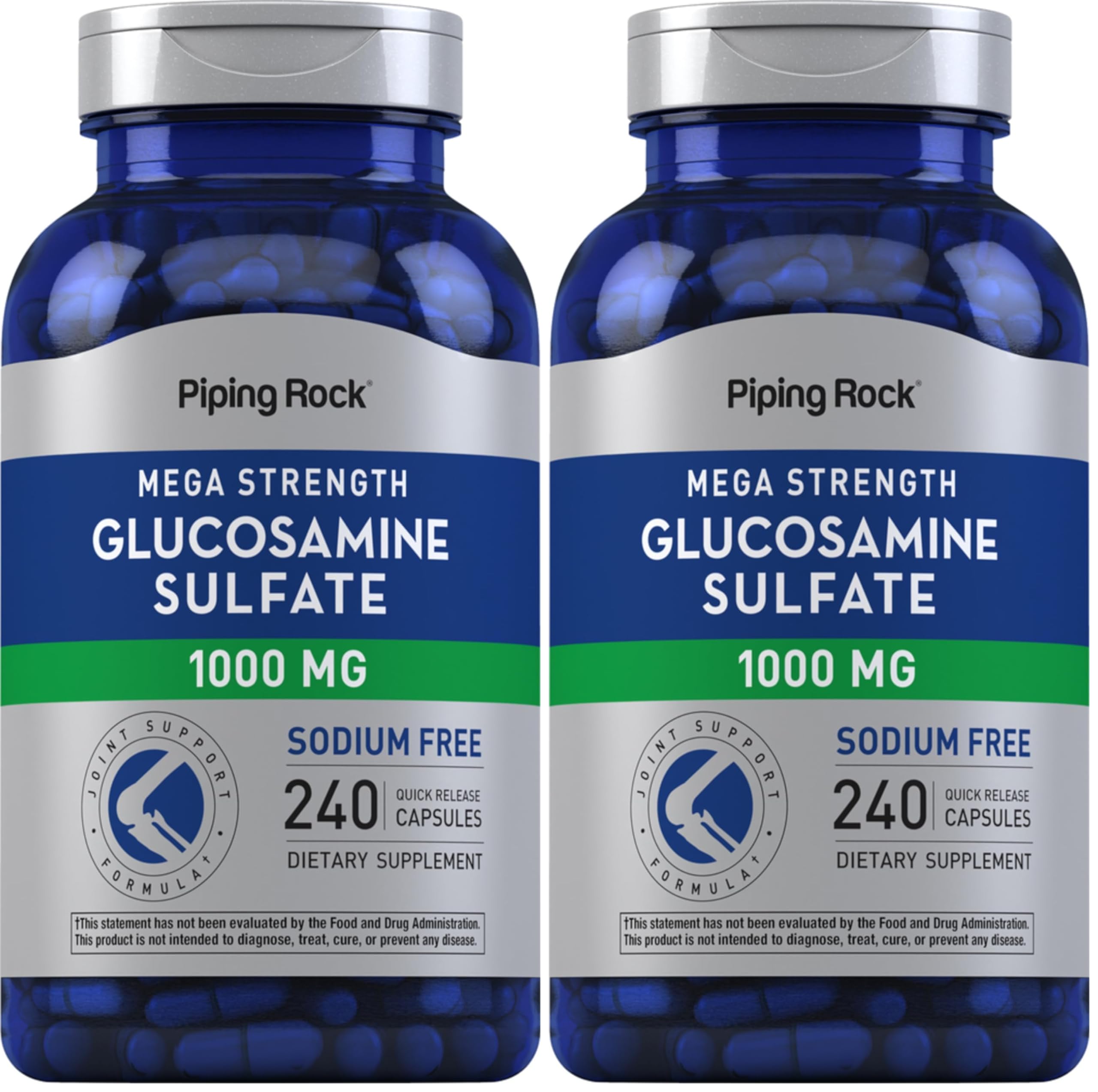 Piping Rock Glucosamine Sulfate 1000mg bottle label