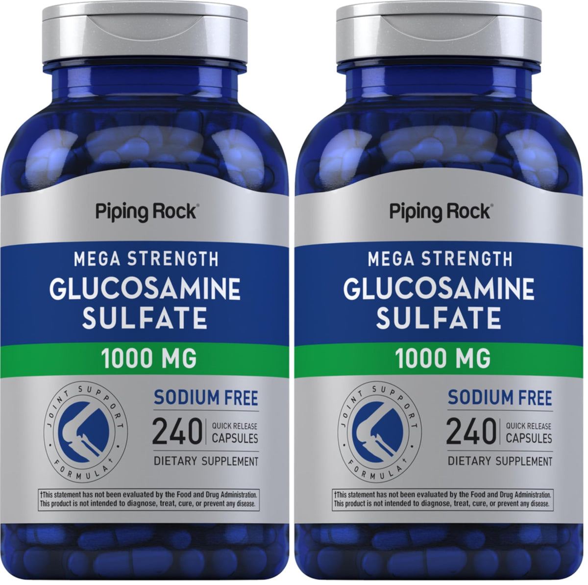 Piping Rock Glucosamine Sulfate 1000mg bottle label