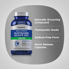 Glucosamine sulfate 1000mg capsules inside bottle