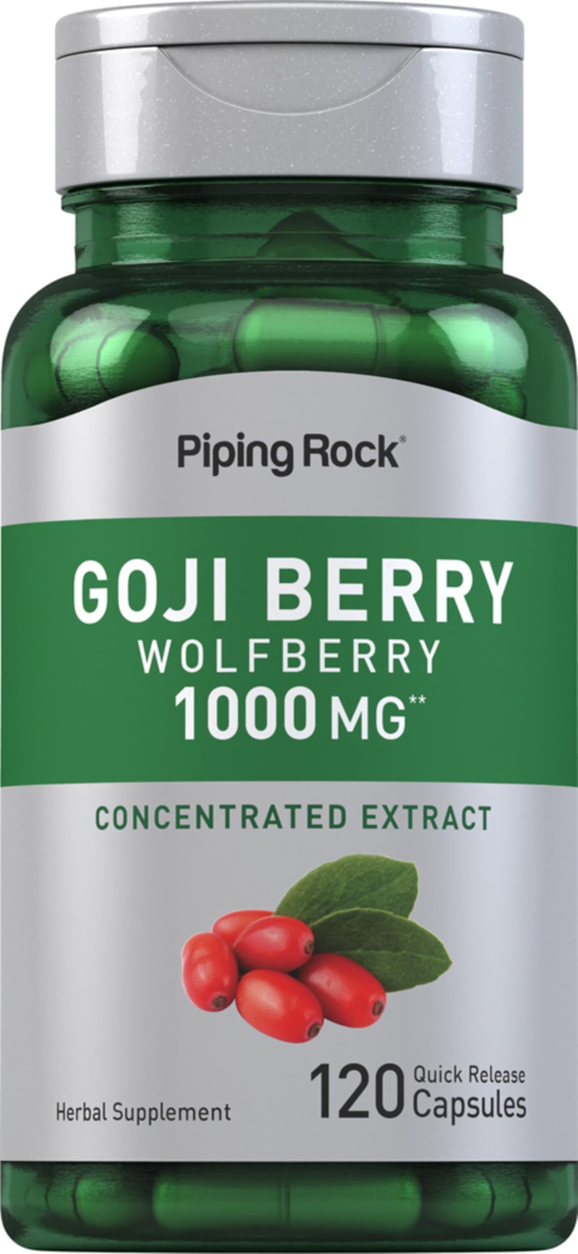Piping Rock front bottle view showing clean label and capsule count benefit
