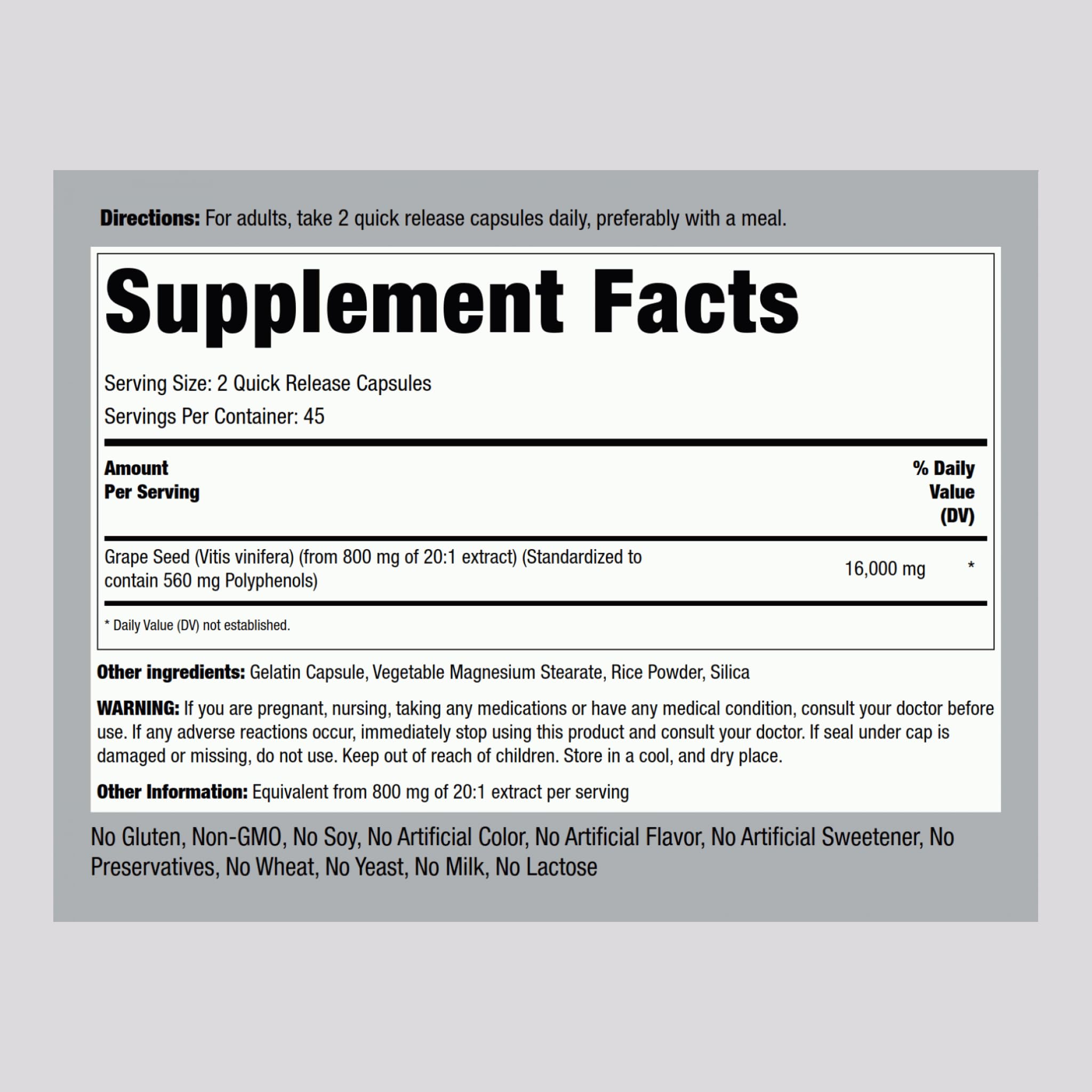 Piping Rock bottle open with capsules visible, illustrating easy daily dosing convenience