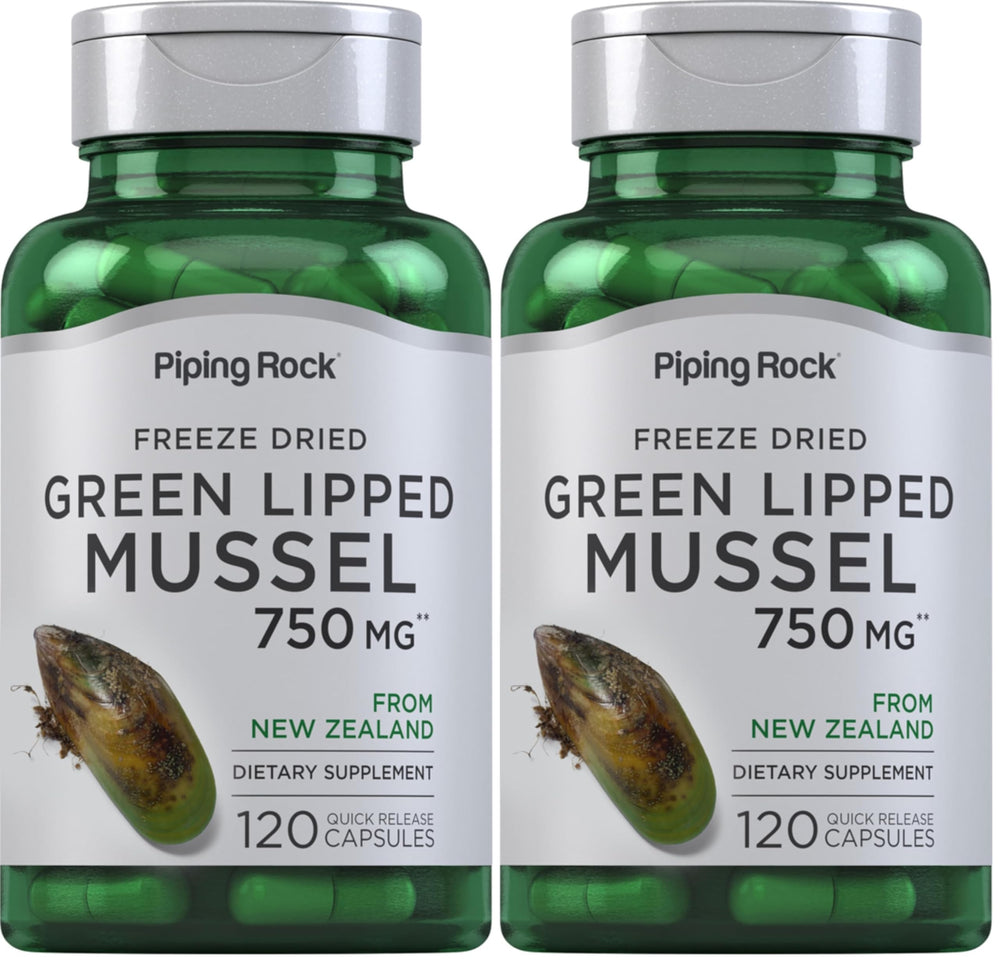 Piping Rock Green Lipped Mussel 750mg bottle with 120 capsules
