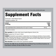 Close-up of Green Lipped Mussel 750mg capsules