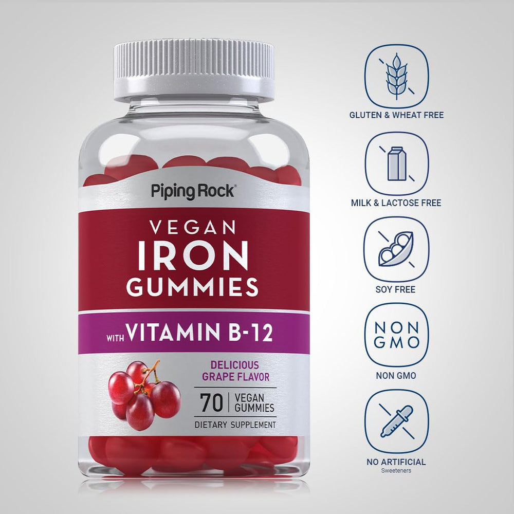 Scattered Piping Rock gummies on tabletop illustrating portion size and convenient chewability