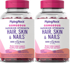 Piping Rock Hair Skin Nails vitamins bottle showing 165 softgels