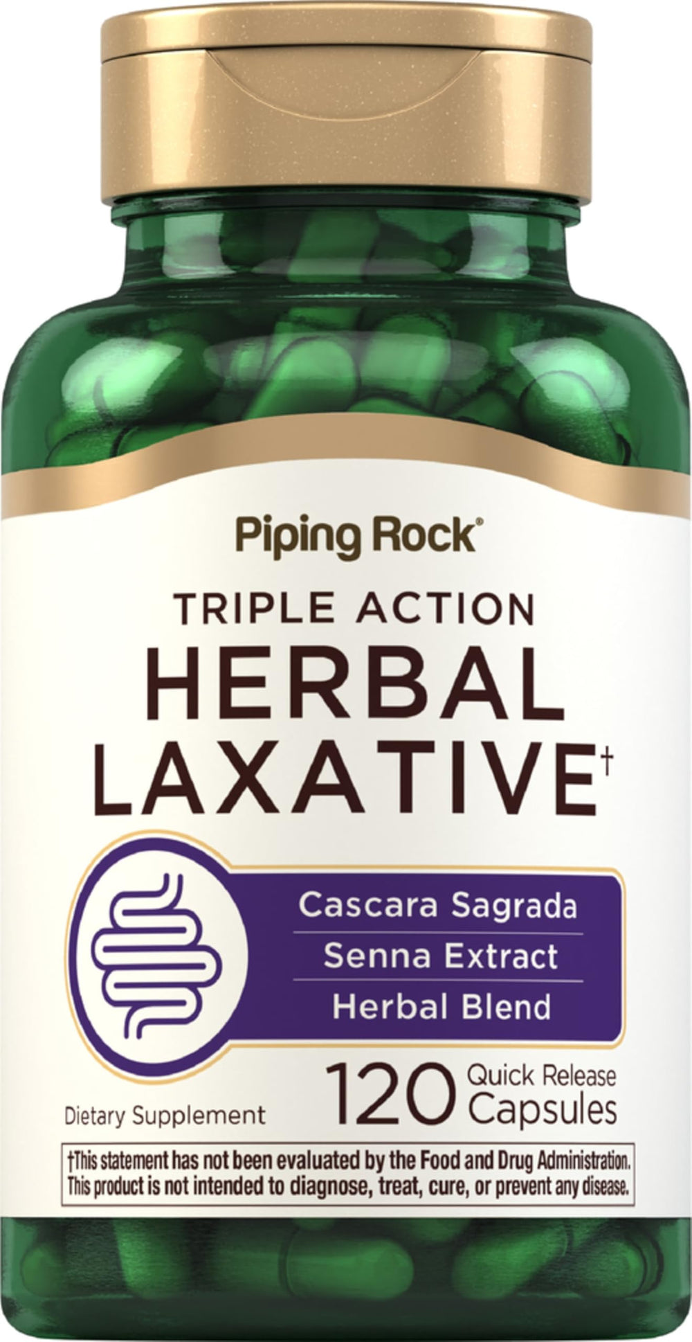 Piping Rock front packaging bottle showing label and count, clear benefit information