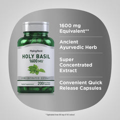 Piping Rock holy basil powder texture from extract illustrating concentrated formulation benefit