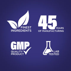 Laboratory testing badge near Piping Rock bottle indicating verified ingredient quality benefit